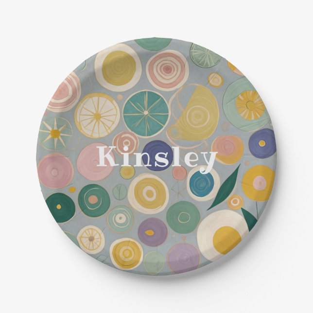 Kaleidoscope Dream Personalized Paper Plate (Front)