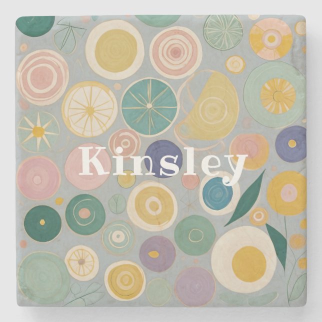 Kaleidoscope Dream Personalized Stone Coaster (Front)