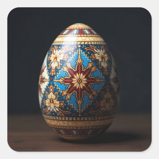 Kaleidoscope Easter Egg Square Sticker (Front)