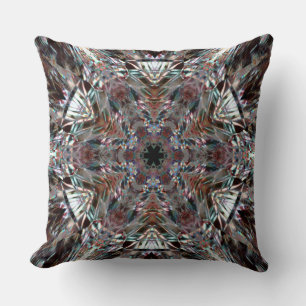Kaleidoscope etched glass plates cushion