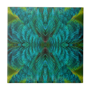 Kaleidoscope Feather Design Ceramic Tile