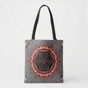 Kaleidoscope Flames Shoulder Tote Bag