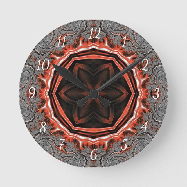 Kaleidoscope Flames Wall Clock (Front)