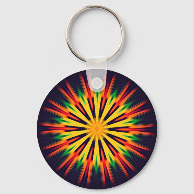 Kaleidoscope Flower Design-21855 Key Ring (Front)