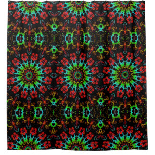 Kaleidoscope Flower Hibiscus II + your idea Shower Curtain