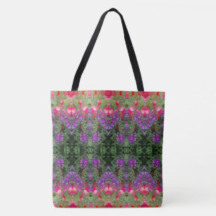 Kaleidoscope Flower Pattern 19 LARGE Tote Bag