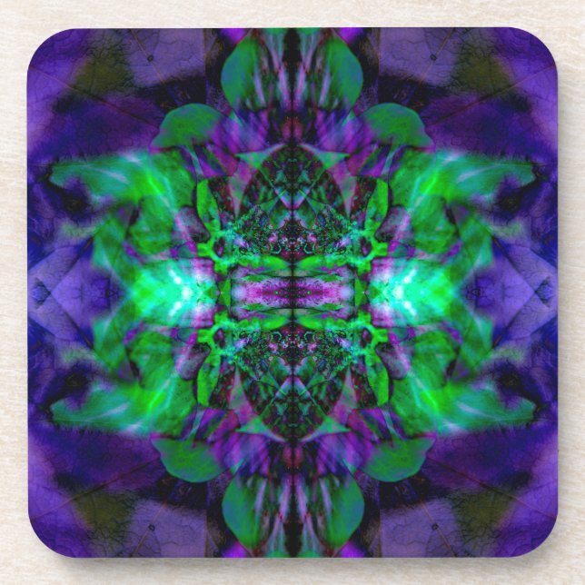 Kaleidoscope flower pattern coaster (Front)