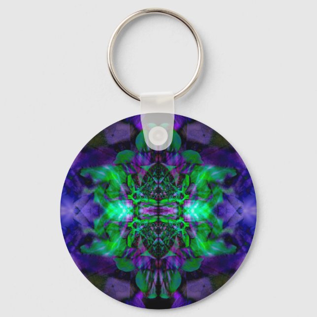 Kaleidoscope flower pattern key ring (Front)
