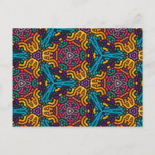 Kaleidoscope flowers postcard