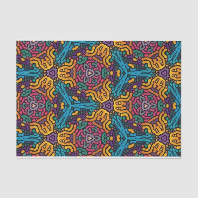Kaleidoscope flowers tissue paper (Front)
