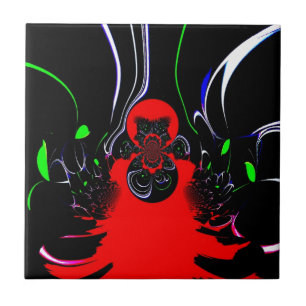 Kaleidoscope Fluid Art Print Ceramic Tile