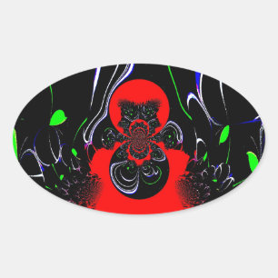 Kaleidoscope Fluid Art Print Oval Sticker