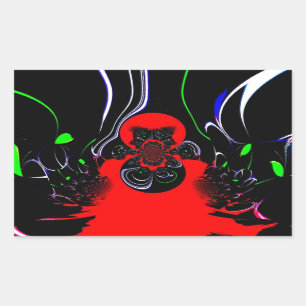 Kaleidoscope Fluid Art Print Rectangular Sticker