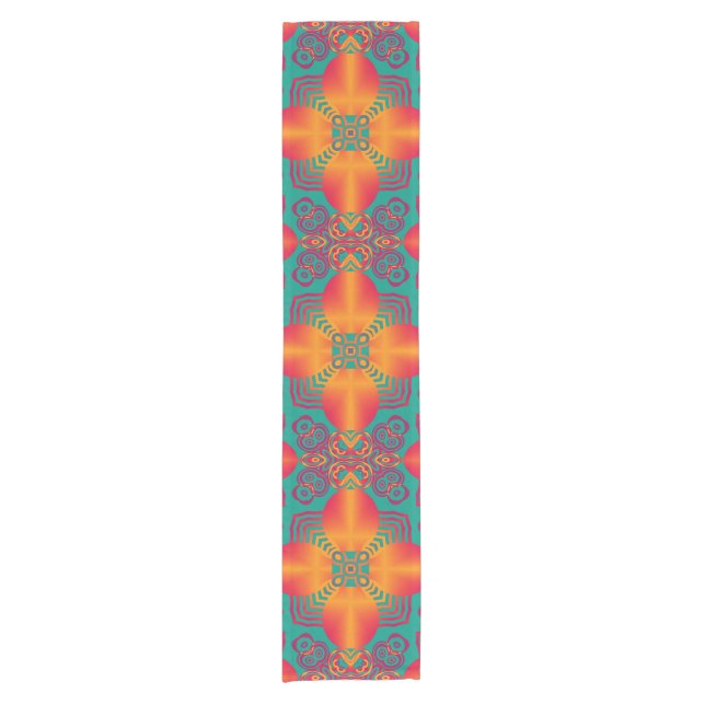 Kaleidoscope Fractal Pattern Ia + your ideas Short Table Runner (Front)