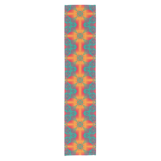 Kaleidoscope Fractal Pattern Ia + your ideas Short Table Runner (Front)