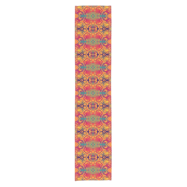Kaleidoscope Fractal Pattern IIa + your ideas Short Table Runner (Front)
