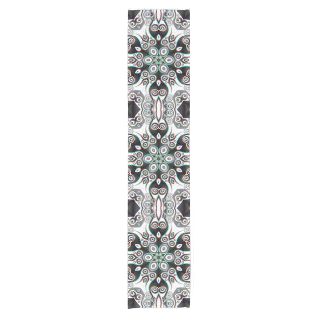 Kaleidoscope Fractal Pattern IVa + your ideas Short Table Runner (Front)