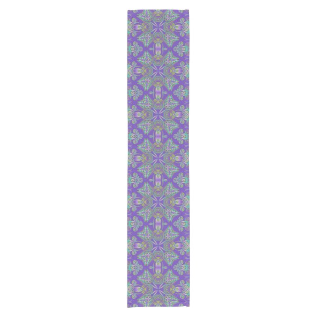 Kaleidoscope Fractal Pattern VIIa + your ideas Short Table Runner (Front)