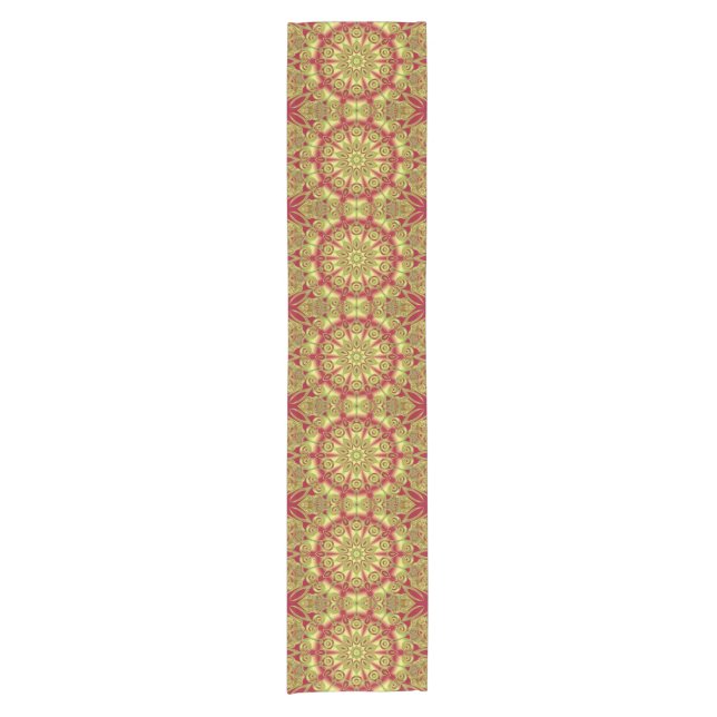 Kaleidoscope Fractal Pattern VIIIa + your ideas Short Table Runner (Front)