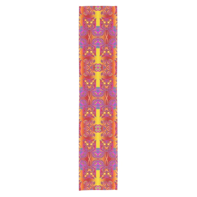 Kaleidoscope Fractal Pattern VIIIa + your ideas Short Table Runner (Front)