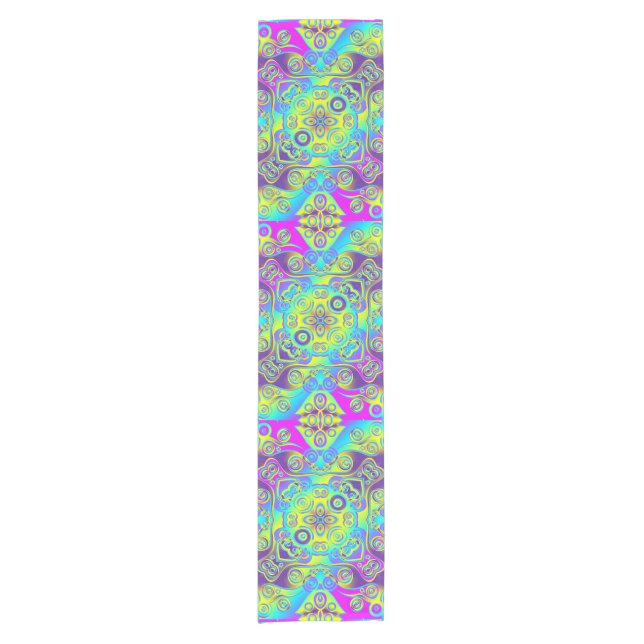 Kaleidoscope Fractal Pattern XII + your ideas Short Table Runner (Front)