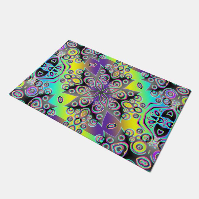 Kaleidoscope Fractal Pattern XIII + your ideas Doormat (Angled)
