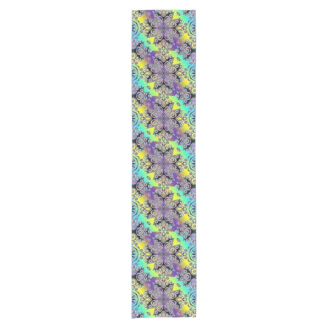 Kaleidoscope Fractal Pattern XIII + your ideas Short Table Runner (Front)