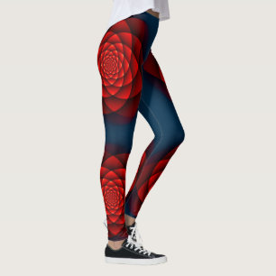 Kaleidoscope Fractal - red rose + your ideas Leggings