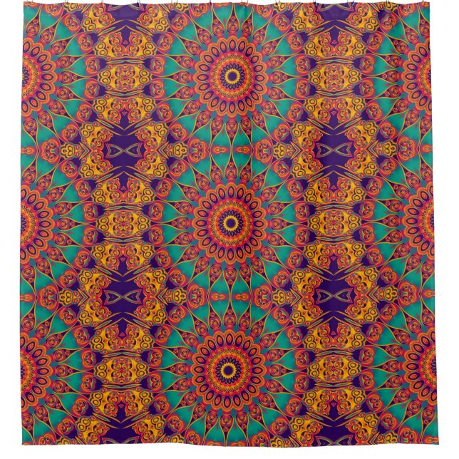 Kaleidoscope Fractal - tattoo II + your ideas Shower Curtain (Front)