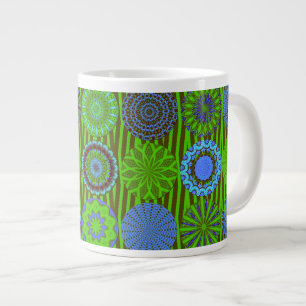 Kaleidoscope Fun, Blue-Green Jumbo Mug