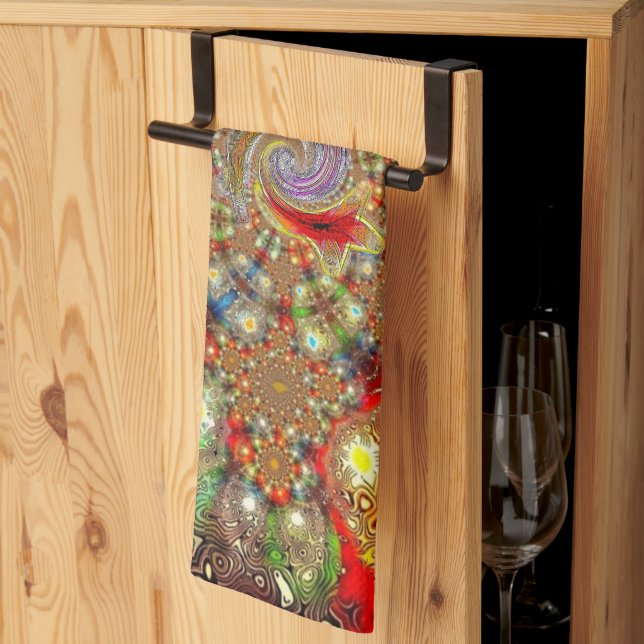 "Kaleidoscope Fury" Kitchen Towel (Thirds Fold)