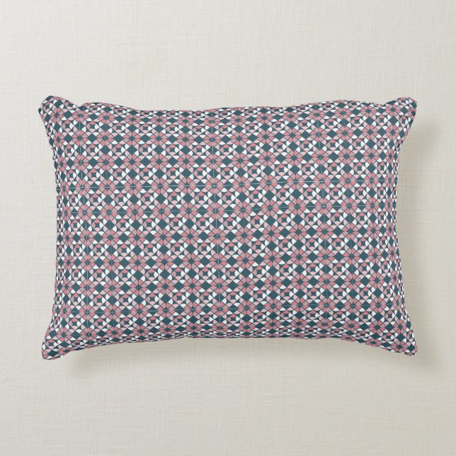 Kaleidoscope Geometric Pattern Pink Decorative Cushion (Front)