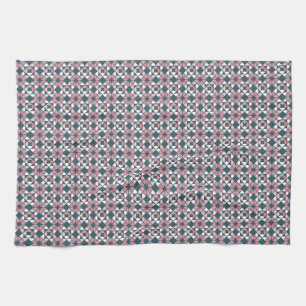 Kaleidoscope Geometric Pattern Pink Tea Towel