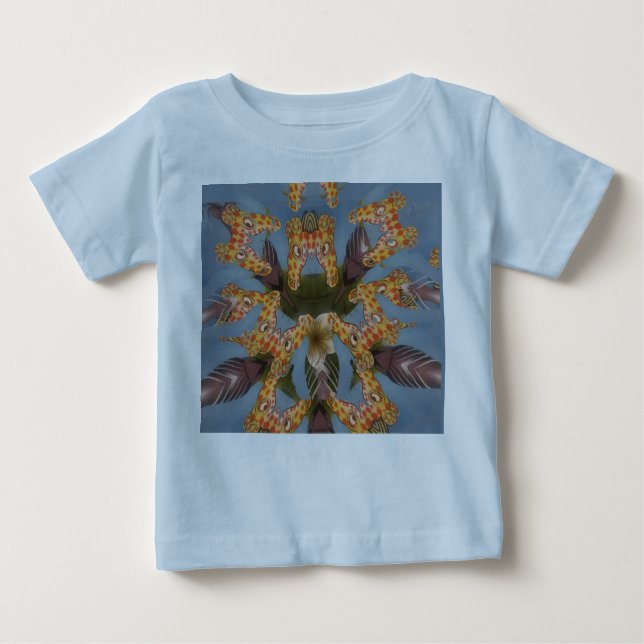 Kaleidoscope Giraffe Mandala: Abstract Safari Art Baby T-Shirt (Front)