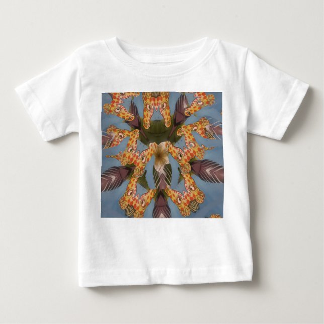 Kaleidoscope Giraffe Mandala: Abstract Safari Art Baby T-Shirt (Front)