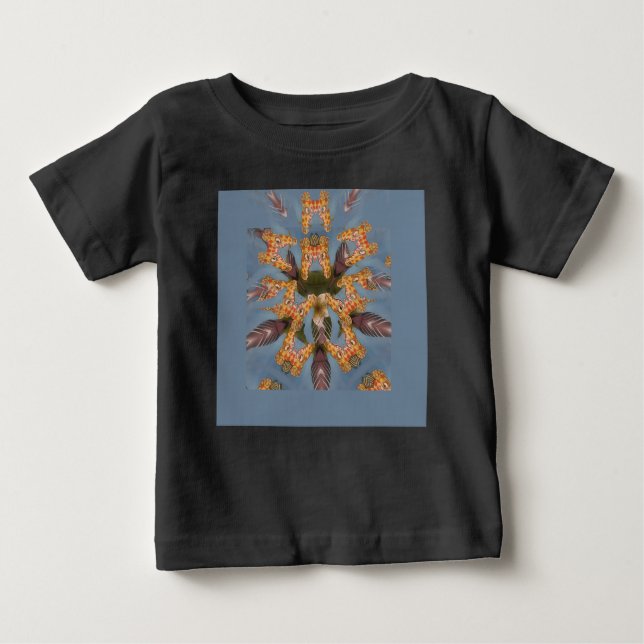 Kaleidoscope Giraffe Mandala: Abstract Safari Art Baby T-Shirt (Front)
