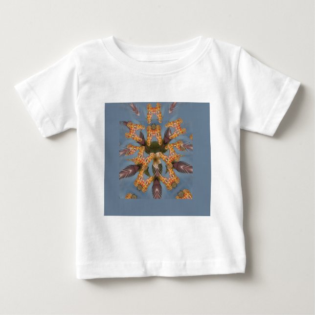 Kaleidoscope Giraffe Mandala: Abstract Safari Art Baby T-Shirt (Front)