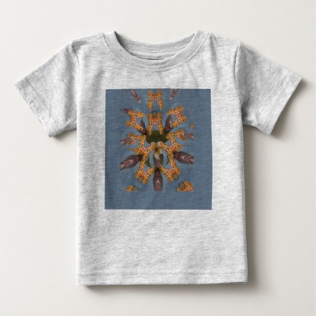 Kaleidoscope Giraffe Mandala: Abstract Safari Art Baby T-Shirt (Front)