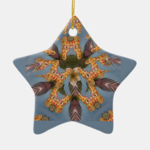 Kaleidoscope Giraffe Mandala: Abstract Safari Art Ceramic Ornament