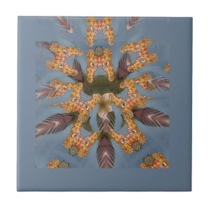 Kaleidoscope Giraffe Mandala: Abstract Safari Art Ceramic Tile