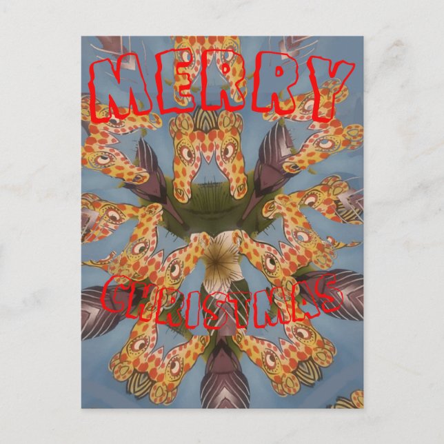 Kaleidoscope Giraffe Mandala: Abstract Safari Art Holiday Postcard (Front)