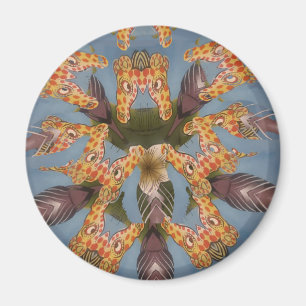 Kaleidoscope Giraffe Mandala: Abstract Safari Art Magnet