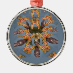 Kaleidoscope Giraffe Mandala: Abstract Safari Art Metal Ornament