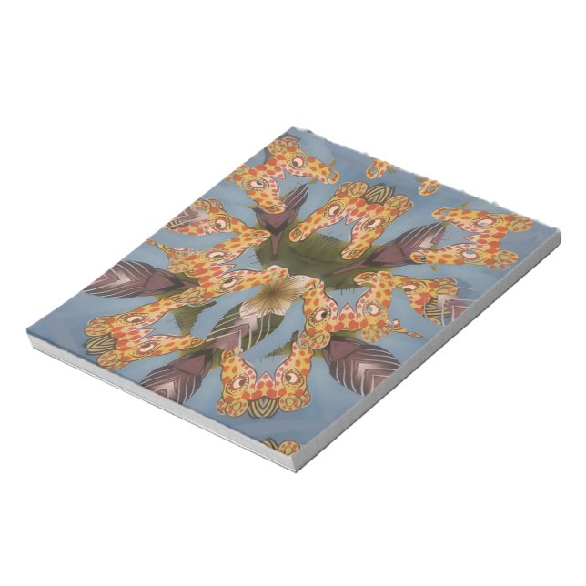 Kaleidoscope Giraffe Mandala: Abstract Safari Art Notepad (Rotated)