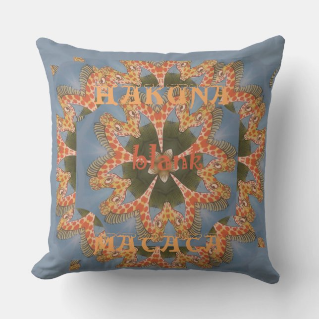 Kaleidoscope Giraffe Mandala: Abstract Safari Art Outdoor Cushion (Front)