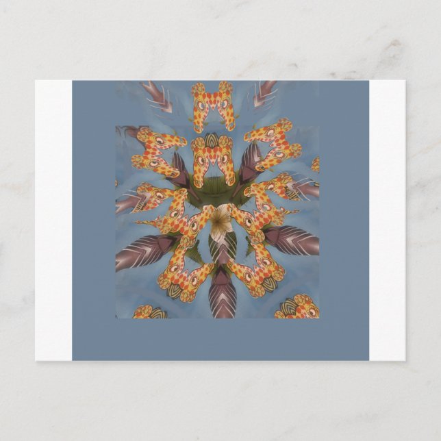 Kaleidoscope Giraffe Mandala: Abstract Safari Art Postcard (Front)