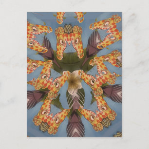 Kaleidoscope Giraffe Mandala: Abstract Safari Art Postcard