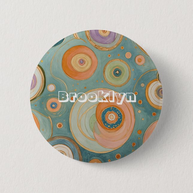 Kaleidoscope Harmony: The Swirly Pastel Circles 6 Cm Round Badge (Front)