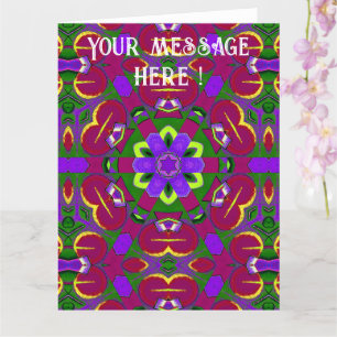 Kaleidoscope Hearts - Hearts painting kaleidoscope Card