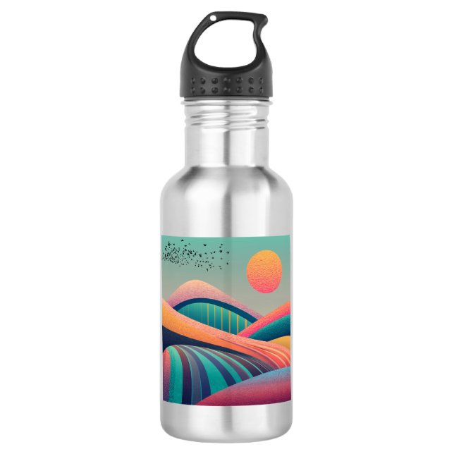 Kaleidoscope Hills Landscape 532 Ml Water Bottle (Front)